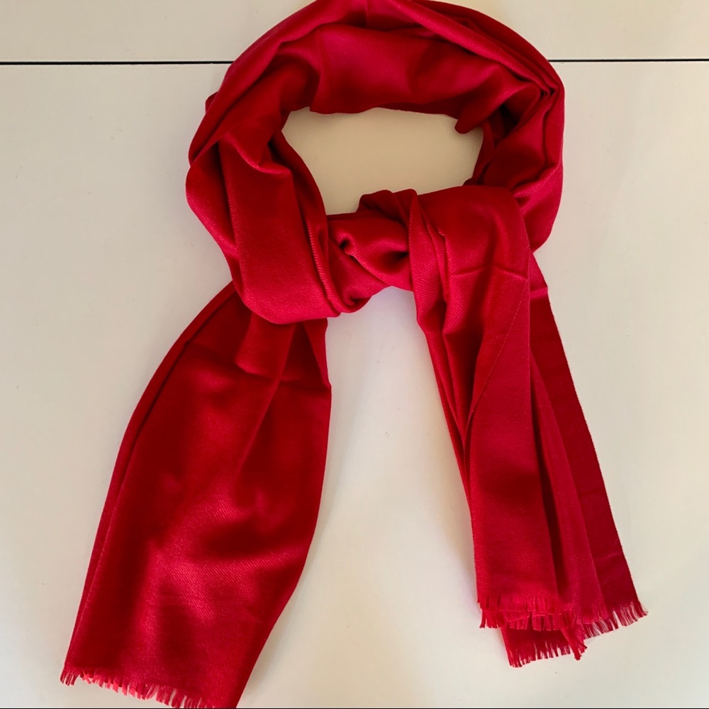 Belle France Accessories Cashmere Red Scarf *NWT*